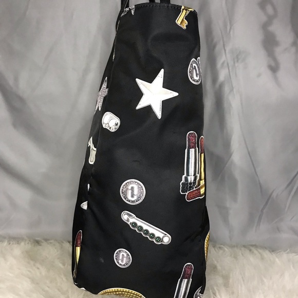 Marc Jacobs Graphic Print Nylon Tote Satchel Bag EUC Stars Keys Rainbows - Picture 8 of 14